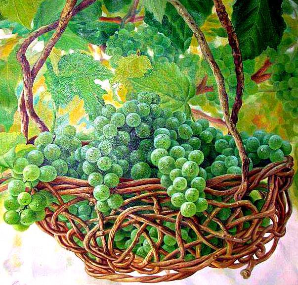 Корзинка с виноградом - оригинал