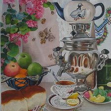 Схема вышивки «чаепитие»