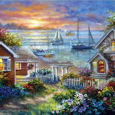 Схема вышивки «cottage al mare»