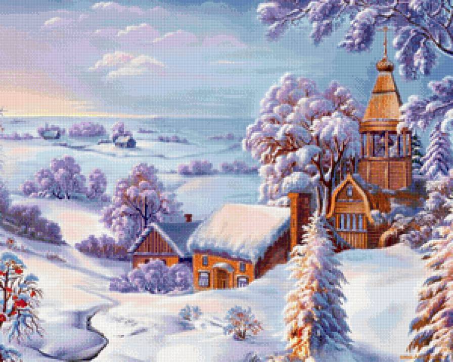 Зимний пейзаж - природа, пейзаж - предпросмотр