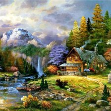 Схема вышивки «горный пейзаж»