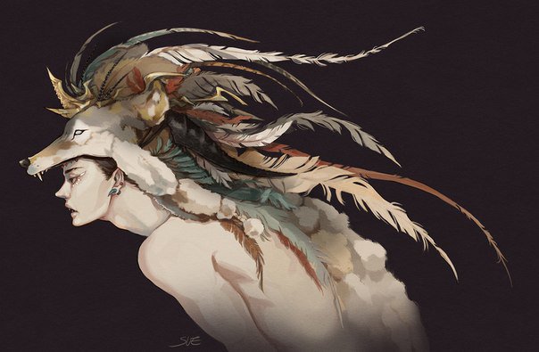 шаман - парень, волк - оригинал