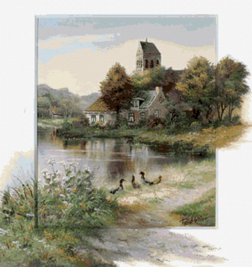 Дом у реки - природа - предпросмотр