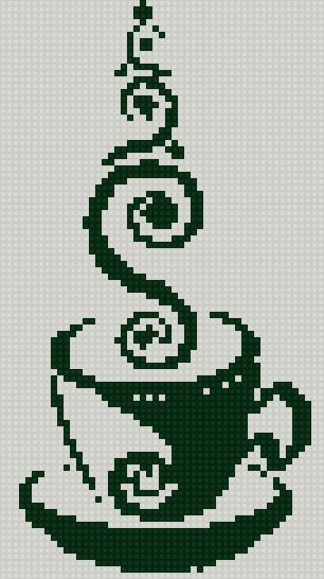 силуєт чашки - монохром, чашка - предпросмотр