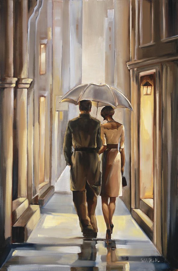 Размышления. Биддл Триш - люди, париж, живопись, пара - оригинал