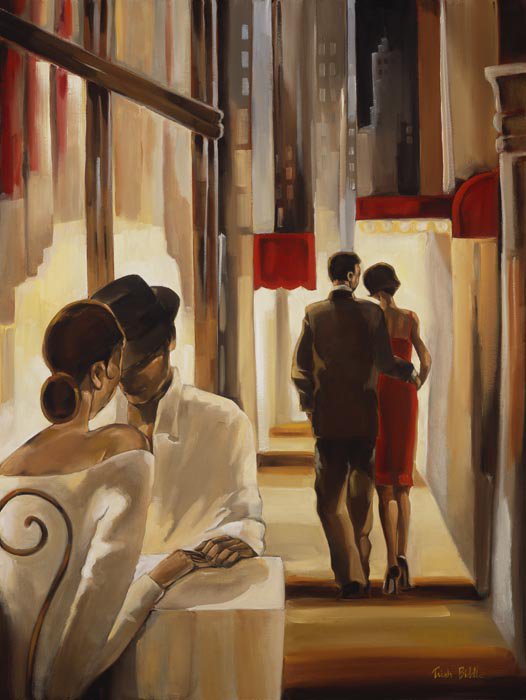 Свидание. Биддл Триш - париж, люди, пара, живопись - оригинал