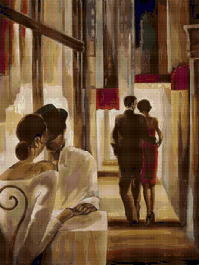 Свидание. Биддл Триш - живопись, пара, париж, люди - предпросмотр