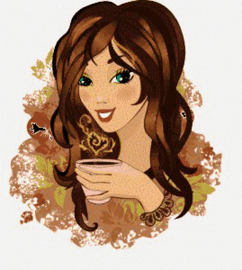 Девушка с кофе - кофе, красавица, девушка - предпросмотр