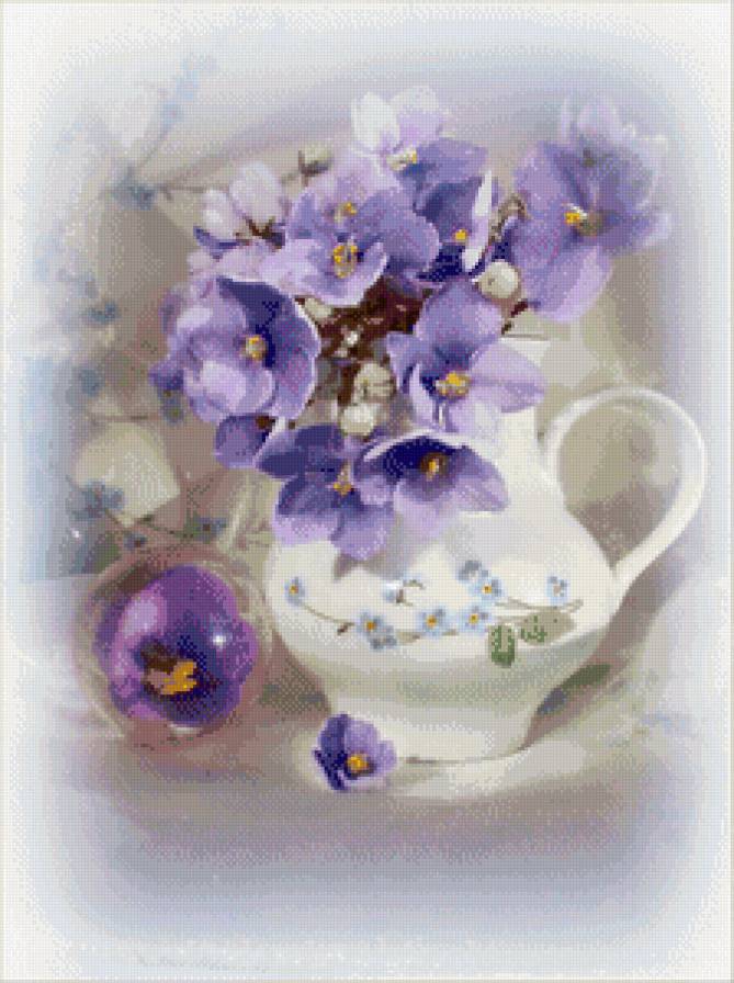 нежные цветы в вазе - букет, нежность, цветы, натюрморт, ваза - предпросмотр