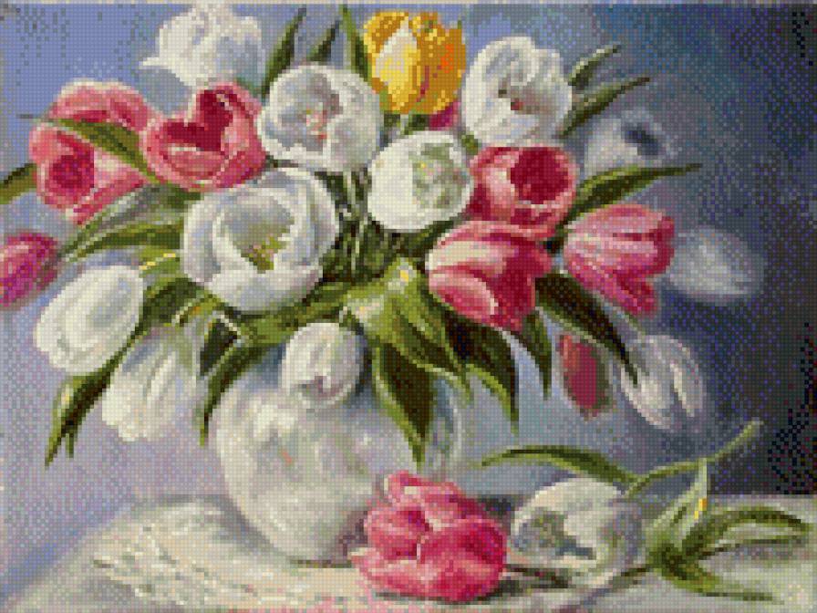 Тюльпаны - цветы, букет, тюльпаны, цветы в вазе - предпросмотр