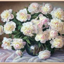 Схема вышивки «белые пионы»