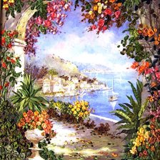 Схема вышивки «южный пейзаж»