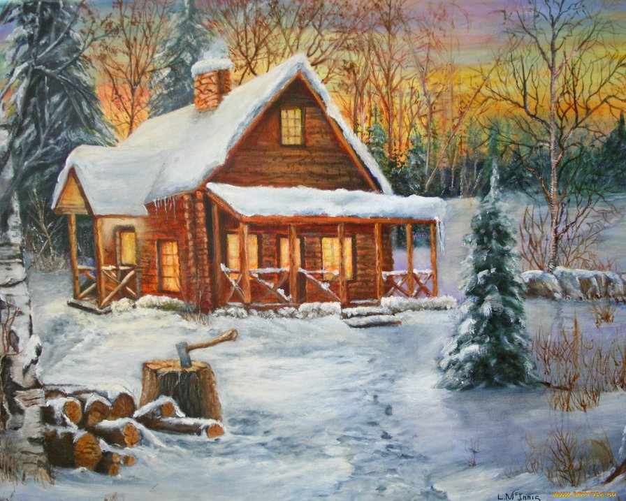 Зимний пейзаж - природа, пейзаж - оригинал