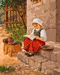 Письмо - игрушки, письмо, крыльцо, девочка - оригинал