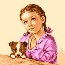 Схема вышивки «Девочка молится 2»