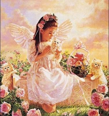 Девочка с котятами - оригинал