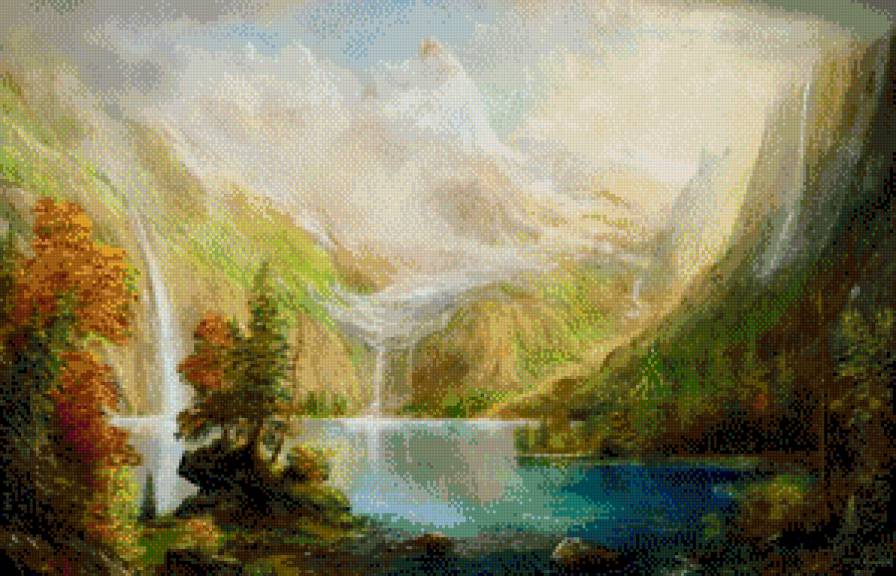 Andre Kosslick - jesien, gory, pejzaz, wodospad - предпросмотр