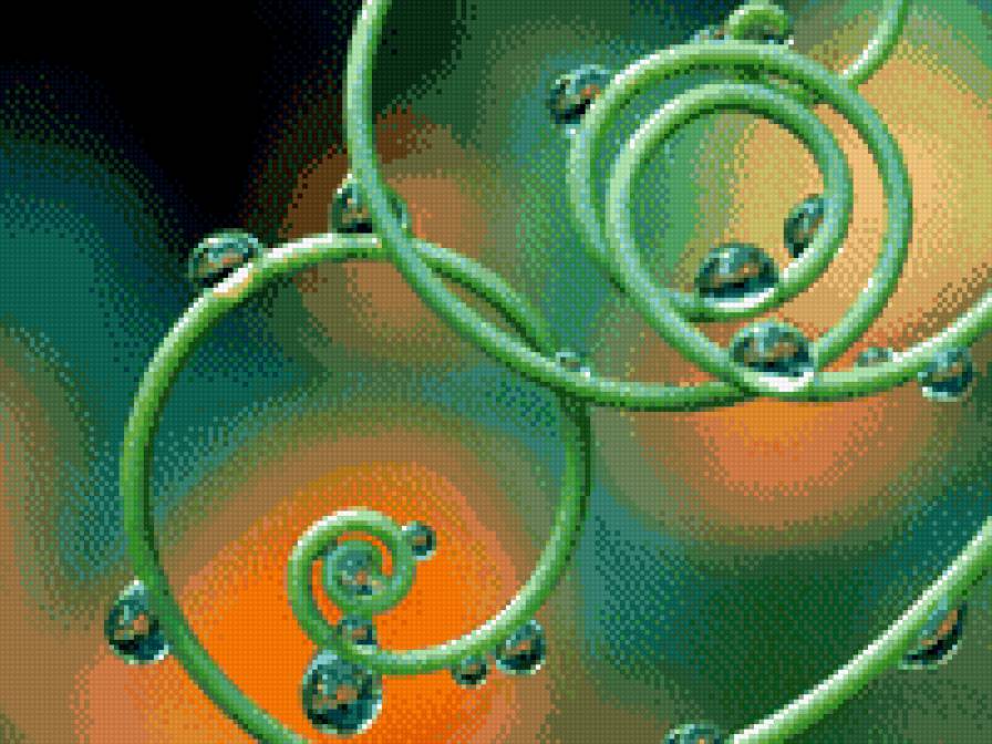 капли на спирали - капли, роса, спираль - предпросмотр