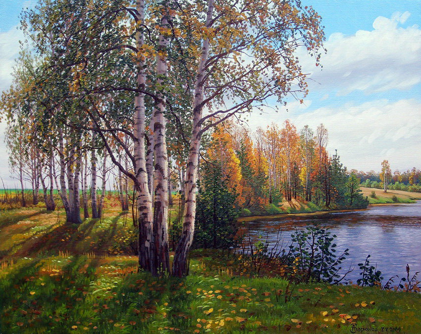 Aleksandr Zoriukow - brzozy, jesien, pejzaz - оригинал