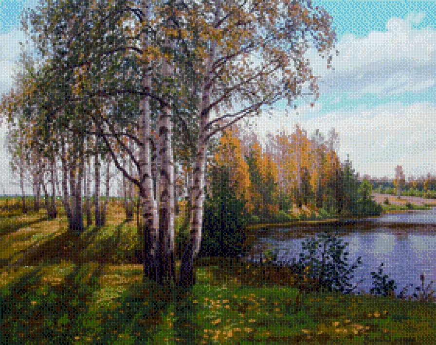 Aleksandr Zoriukow - brzozy, pejzaz, jesien - предпросмотр