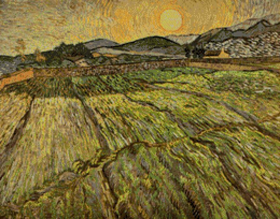 Ван Гог Пейзаж с вспаханным полем - ван гог, поле - предпросмотр