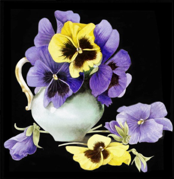 анютени глазки - цветы, анютены глазки, букет - оригинал