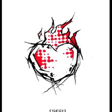 Оригинал схемы вышивки «сердце в огне» (№648842)