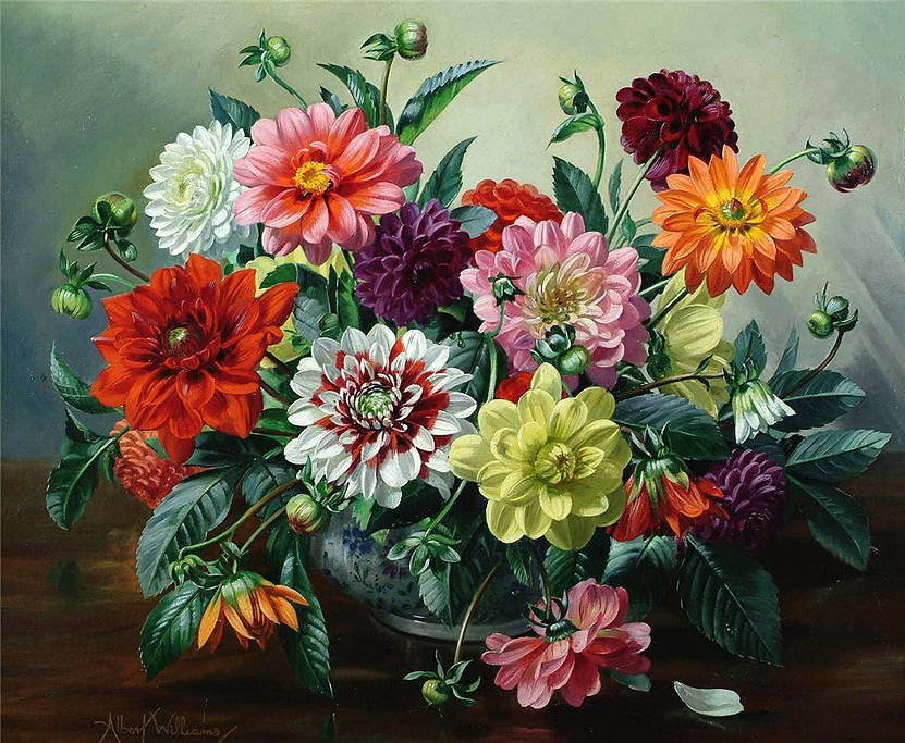 такие разные георгины - цветы, георгины - оригинал