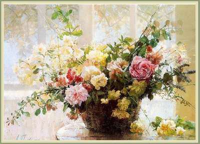 Букет в корзине - букет, цветы, корзина, розы - оригинал