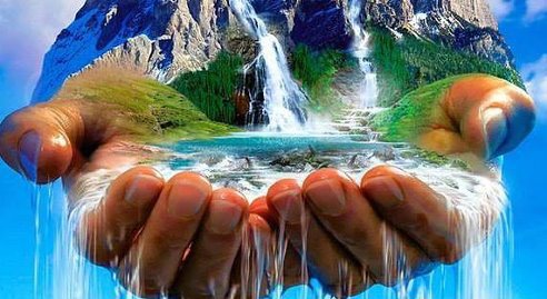 Водопад в руках - оригинал