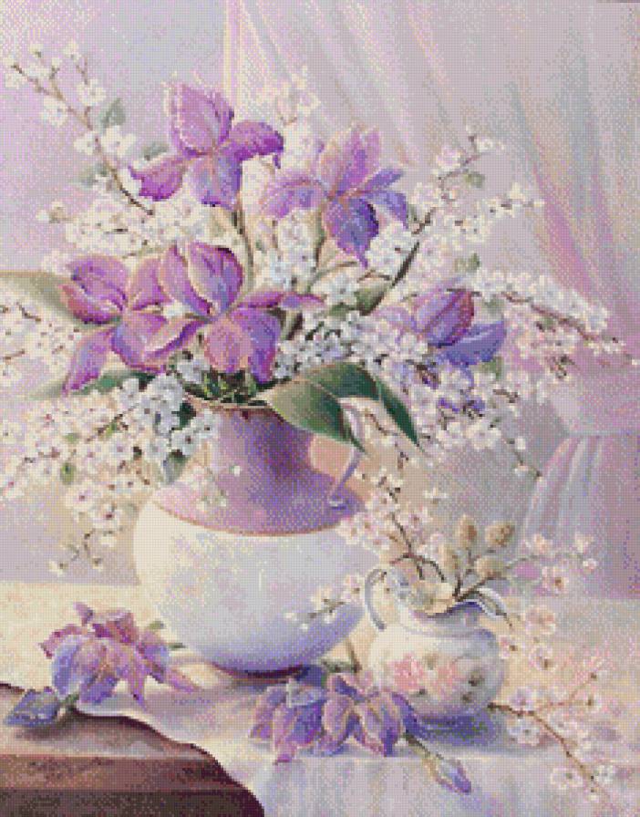 нежный букет - букет, живопись, цветы, нежность, весна, ваза - предпросмотр