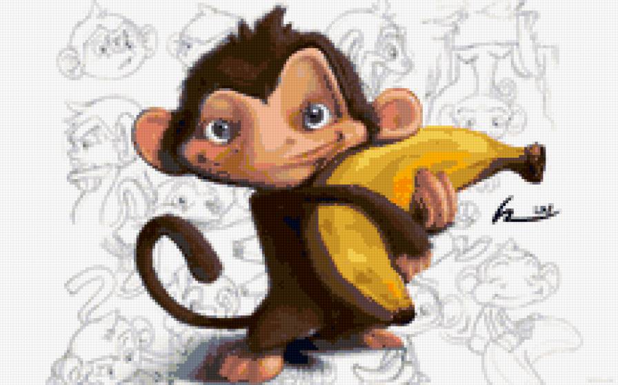 Серия "Детские картинки": Забавная мартышка - предпросмотр