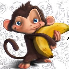 Схема вышивки «Серия "Детские картинки": Забавная мартышка»