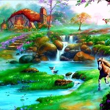 Схема вышивки «Серия "Фэнтези": Сказочный пейзаж-1»