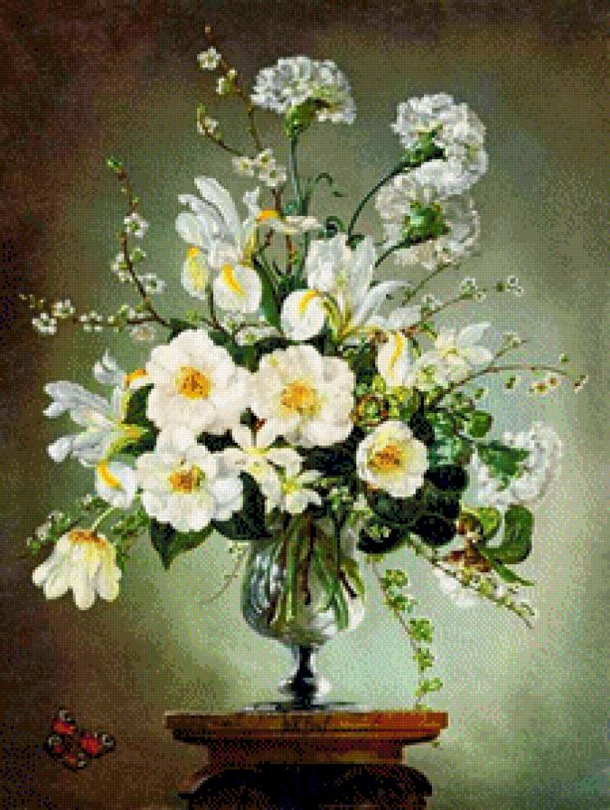 белые цветы - цветы - предпросмотр