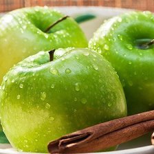 Оригинал схемы вышивки «зелёные яблоки в росе» (№649976)