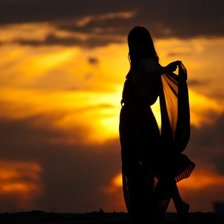 Схема вышивки «силуэт на закате»