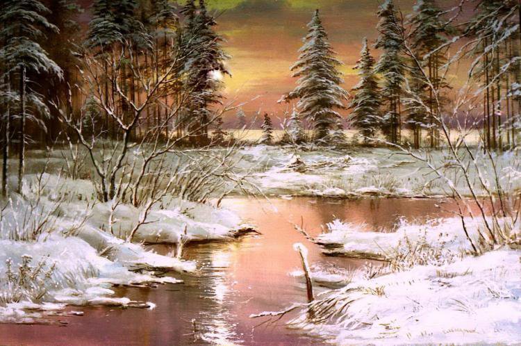 Серия "Пейзажи": Зимний пейзаж - оригинал