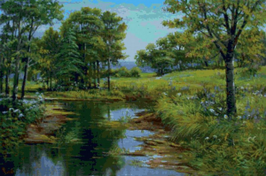 Серия "Пейзажи": Летний пейзаж - предпросмотр