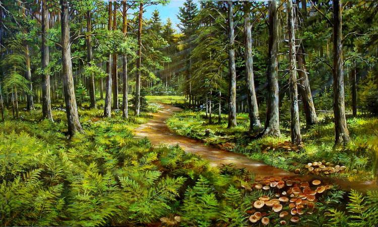 Серия "Пейзажи": Лесной пейзаж - оригинал