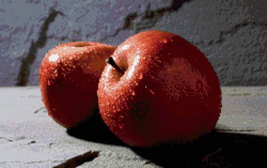 яблоки с росой - яблоки, капли, еда, роса, кухня, фрукты - предпросмотр