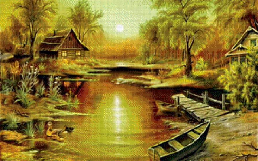 Вечерок - пруд, деревня, природа - предпросмотр