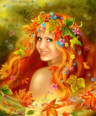 Осень - девушка, люди - оригинал