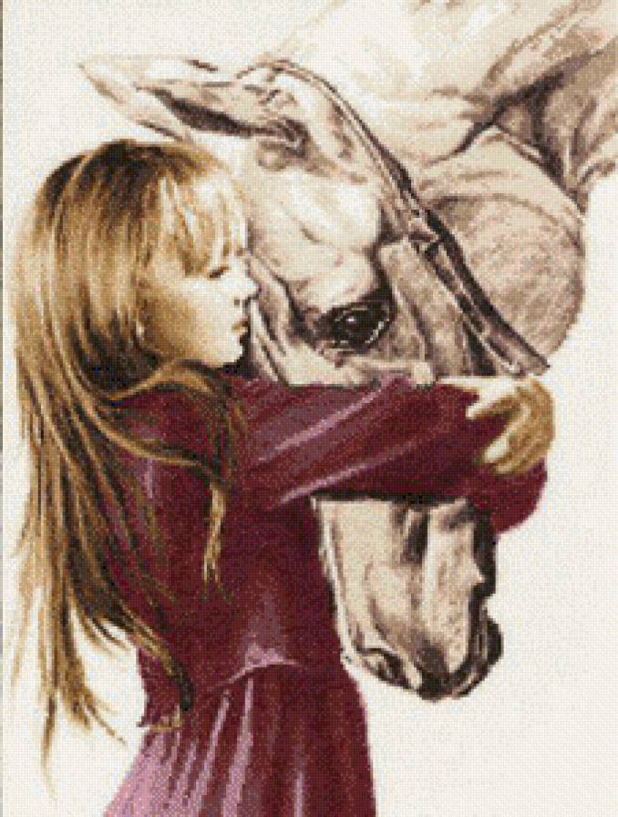 Девочка и лошадь - девочка лошадь - предпросмотр