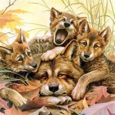 Схема вышивки «Забавная семейка»