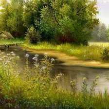 Схема вышивки «пейзаж»