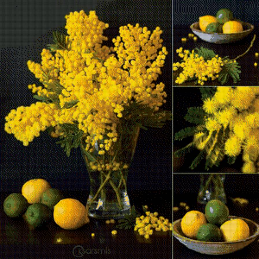 Мимоза - коллаж, весна, мимоза - предпросмотр