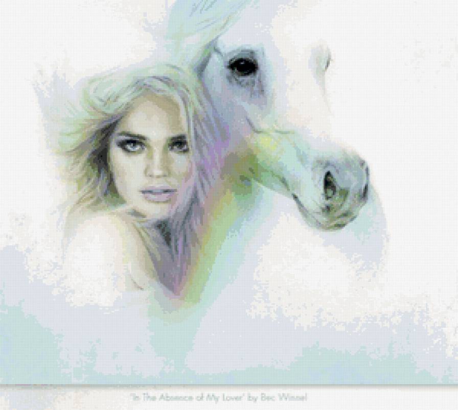 портрет - девушка, портрет, лошади - предпросмотр