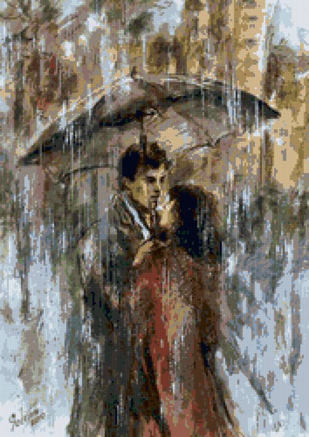 пара под дождем - пара, двое, влюбленные - предпросмотр