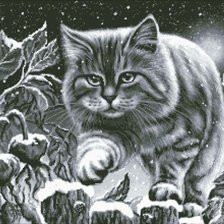 Схема вышивки «снежный кот»